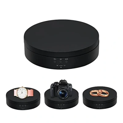 Imagen de Mcbazel Mesa giratoria eléctrica para fotografía, Base de 360 Grados, 3KG Plato Giratorio grabación vídeo, presentaciones Joyas