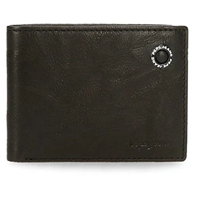 Imagen de Pepe Jeans Badge Cartera horizontal con monedero Negro 11,5x8x1 cms Piel