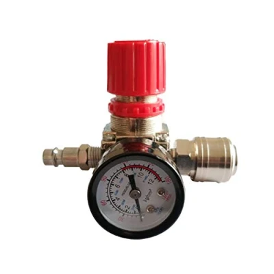 Imagen de 1/4 &quot;Regulador de presión neumático del compresor aire Regulador neumático, válvula control con conexión 180 psi 12 bar (válvula tres vías)