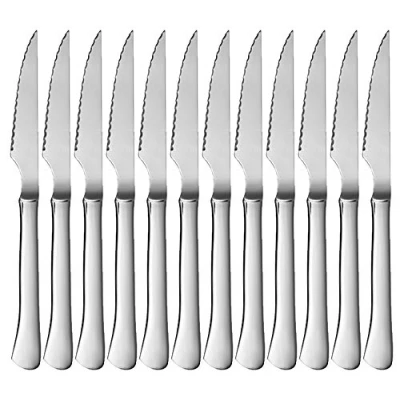 Imagen de Menax Juego de Cuchillos Carne Set Cuchillo Chuletero Mesa Sierra Acero Inoxidable 12