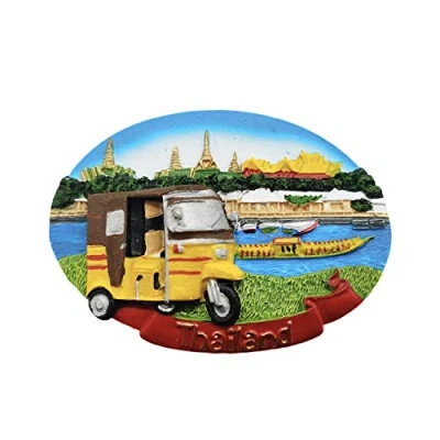 Imagen de Wedare Magnet Tailandia 3D Oval Refrigerador Imán Colección de Resina Recuerdo, Nevera Regalo Decoración la Cocina del hogar