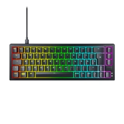 Imagen de CHERRY XTRFY K5V2 Compact, Teclado Gaming Mecánico en Formato 65 %, Distribución de Alemán (QWERTZ), Sistema Hot Swap, Switches MX2A RED, Negro