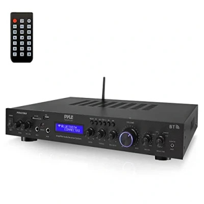 Imagen de Pyle Amplificador Receptor, Montaje en Rack de 5 Canales, Cine casa, Transmision inalambrica Bluetooth, Radio MP3/USB/SD/AUX/FM, 200V, Pantalla LCD Digital ID3