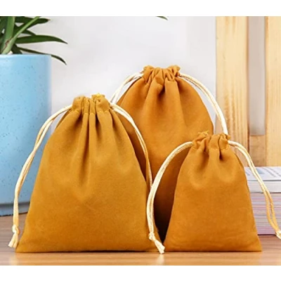 Imagen de NC 10 bolsas grandes de terciopelo con cordón, regalo para joyería terciopelo, bolsa tela regalo, 20 x 25 cm