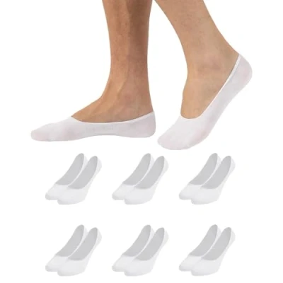 Imagen de Calzitaly PACK 6 Pairs Cotton SHOE Liners Calcetines tobilleros, Talla: 39 42, White
