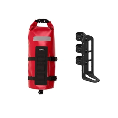 Imagen de ZEFAL Z Adventure Fork Pack Bolsa Bici Impermeable con Soporte para Horquillas, Ciclismo, Rojo, 6 litros