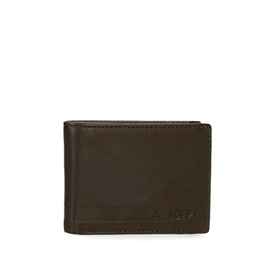 Imagen de Adept Alan Cartera horizontal con monedero Marrón 11x8x1 cms Piel