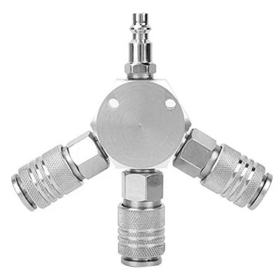 Imagen de 1/4 &#039;&#039; F NPT Acoplador Rápido Del Múltiple De La Manguera Aire 3 Maneras, Adaptador Neumático Cruzado Las Conexiones Conector