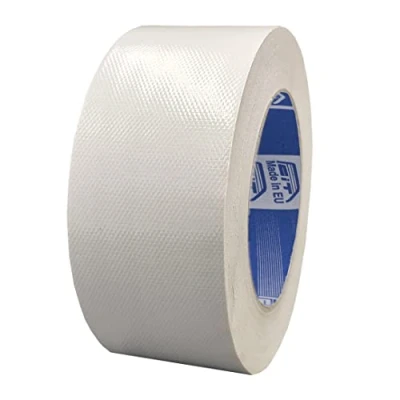 Imagen de ACIT cinta de tela súper 50 mm x 25 M, reforzada, Duct Tape, americana: reparaciones, fijación y embalaje alta estanqueidad (Blanco)