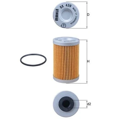 Imagen de MAHLE ORIGINAL OX 439D Filtro de aceite Cartucho filtrante