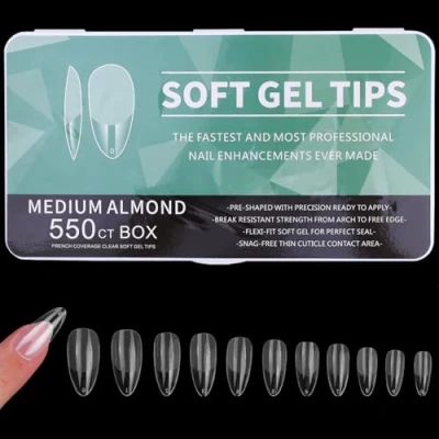 Imagen de YPYMOD 550 Piezas Uñas Postizas Transparentes, 11 Tamaños Tips Falsa, Artificial Puntas de con Caja para Mujeres Niñas Salones y DIY