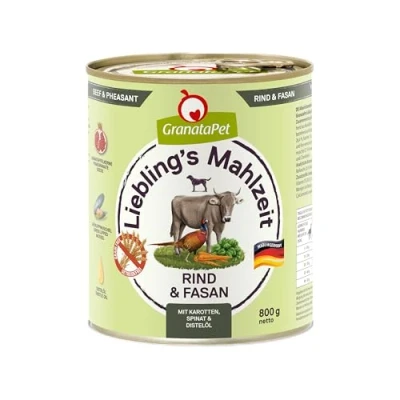 Imagen de GranataPet Liebling&#039;s Mahlzeit Rind &amp; Faisán, Comida húmeda para Perros, Perros sin Cereales y azúcares, pienso Completo, 6 x 800 g