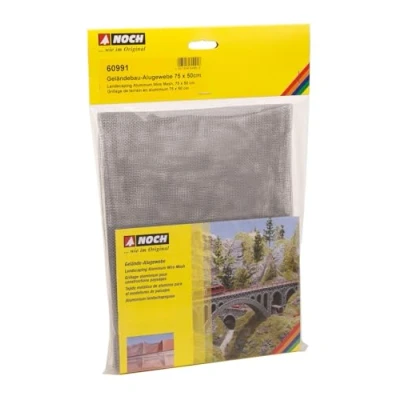 Imagen de NOCH Landscaping Aluminum Wire Mesh 50 x 75 cm, Folded in Bag Tejido de Aluminio para modelismo, Color Coloured, Large (60991)