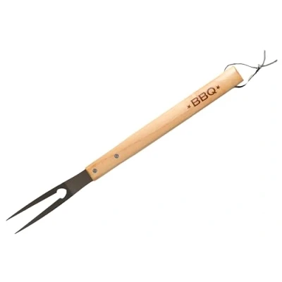 Imagen de Fackelmann Tenedor de Barbacoa, Parte funcional en Acero Inoxidable y Mango Madera, adecuado para Asar, Hornear Trinchar Carne, 42 cm largo, 1 ud