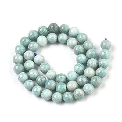 Imagen de ZEMRIO cuentas de piedras preciosas amazonita natural 8 mm para la fabricación joyas DIY pulsera collar redondas (Amazonita mm)