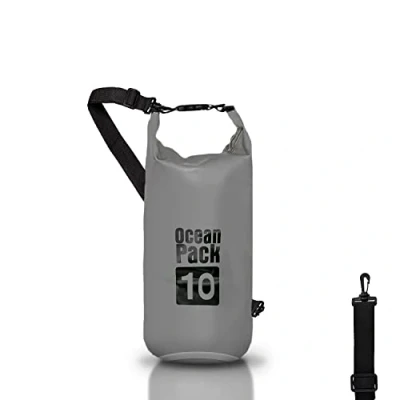 Imagen de Bolsa Estanca 5L 10L 20L, Dry Bag Mare litros, Bolso Seco Mochila impermeable, bandolera ajustable, Seca para Kayak Paseo Barco Canoa Pesca Rafting Camping Playa Natación Snowboard
