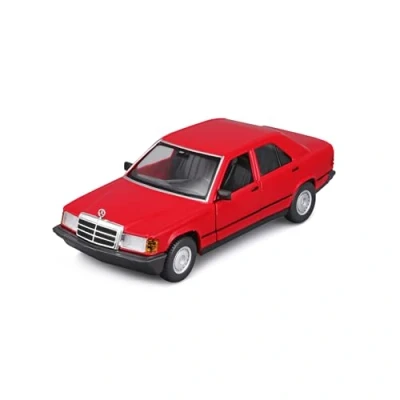 Imagen de Bburago Mercedes 190E (1987): Modelo de Coche a Escala 1:24, Puertas móviles, Rojo (18 21103R)