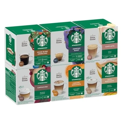 Imagen de STARBUCKS Paquete Variado Mixed Cup de Nescafé Dolce Gusto Cápsulas Café 6 x 12 (72 Cápsulas) Exclusivo en Amazon