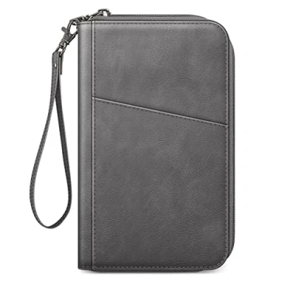 Imagen de FINTIE Cartera de Viaje para Pasaporte familias 4 a 6 años, Organizador Documentos con Bloqueo RFID, Bolsa Mano pasaportes, Tarjetas Visita, crédito,