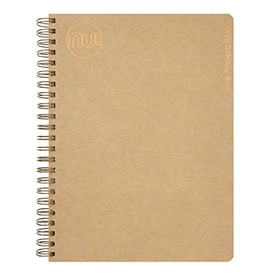 Imagen de Nu Notebooks Kraft Range Cuaderno de proyectos A5 encuadernado con alambre manilla Cuadernos papelería Bloc notas profesional 160 páginas