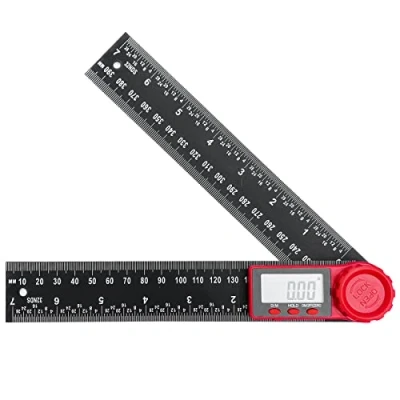 Imagen de Newaner Transportador de Angulos Pantalla Digital Doble Escala Giratorio 360 Grados, Medidor 200 mm con LCD y Función Bloqueo, Regla Electronica para Ingeniería Carpintería