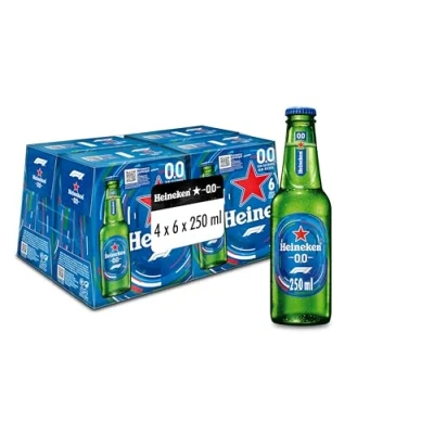 Imagen de Heineken 0,0 Cerveza Lager Sin Alcohol Caja 4 Pack Botella, 6 x 25cl
