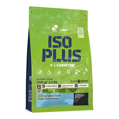 Imagen de Olimp Sport Nutrition Iso Plus Powder Zip Bag Carbohidratos, Sabor Tropic Blue 1505 gr