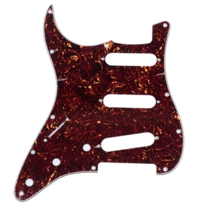 Imagen de Musiclily 11 Agujeros Pickguard Golpeador para Fender Estados Unidos/Méjico Made Standard Straocaster Guitarra Estilo Moderno Zurdos,4 capas Tortoise