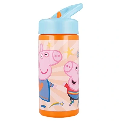 Imagen de Botella de agua deportiva con pajita y asa incorporada 410 ml Peppa Pig
