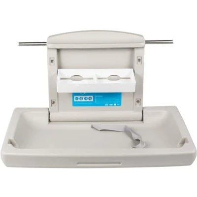 Imagen de VEVOR Cambiador Bebe Pared Plegable 33,5x22,4x18,5&quot; Cambiadores de Pañales Horizontal Gris HDPE, para Baños Públicos o Privados