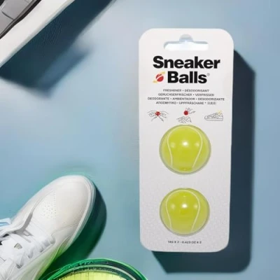 Imagen de Sneaker Balls Desodorante &amp; Bolas Refrescantes, Elimina Olores de Zapatillas/Bolsas Deporte/Casilleros, Diámetro 3,8 cm, Acción Rotativa Rápida, 90 Días Frescura Tenis