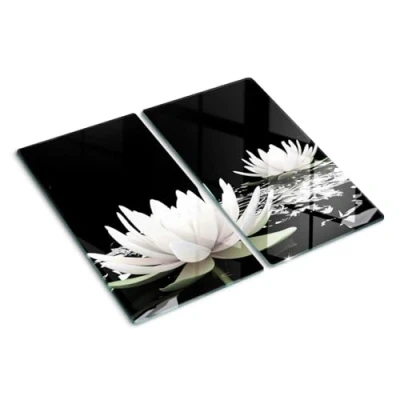 Imagen de Tulup Tabla De Cortar Cocina 2x30x52cm Vidrio Protector Placa Induccion Nenúfares