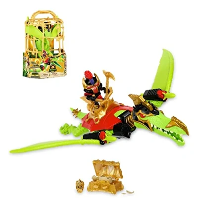 Imagen de TREASURE X Pterodactylo Dino Dissection, un disosaurio Verde de 15 cm para diseccionar, en Jaula con muñeco y Accesorios, una Sorpresa el Interior 8 Tesoros Diferentes Famosa (TRR49000)