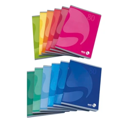 Imagen de BM 0110597 BeMore Color 80 Cuaderno A5, rayado 4 mm, Cuadrados Papel g/m², Multicolor, Pack de 12