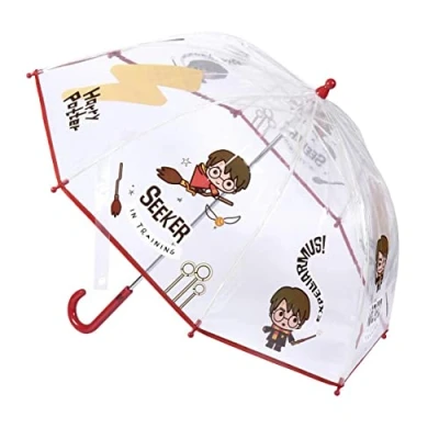 Imagen de CERDÁ LIFE&#039;S LITTLE MOMENTS Paraguas Transparente Unisex de Harry Potter Apertura Manual con Mecanismo Antiviento y Proteccion en las Varillas para Mayor Seguridad Licencia Oficial