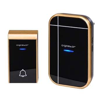 Imagen de Aigostar Bell AC Timbre inalámbrico, de Puerta con Indicadores LED, Resistente al Agua, 36 Melodías, 3 Niveles Volumen, para Ancianos, Casa, Oficina (1 Receptor y 1 Transmisor)
