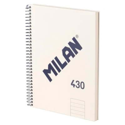 Imagen de MILAN® Cuaderno A5 con tapa dura, papel a líneas (7 mm), 80 hojas de 95 gr/m², colección 430, beige