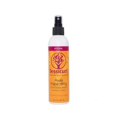 Imagen de Jessicurl Spray inspirador Awe, sin fragancia añadida, 8 onzas líquidas. refrescante hidratante de rizos mediodía para cabello rizado, definición