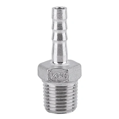 Imagen de SS304 Conector de Cola Manguera Racor Tubería Adaptador Acero inoxidable Rosca BSP Macho(1/4 * 6mm)