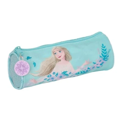 Imagen de Frozen II Hello Spring Estuche Redondo Escolar, Infantil, Niño, Ideal para Niños de 5 a 14 Años, Cómodo y Versátil, Calidad Resistencia, 20x7 cm, Color Azul Claro