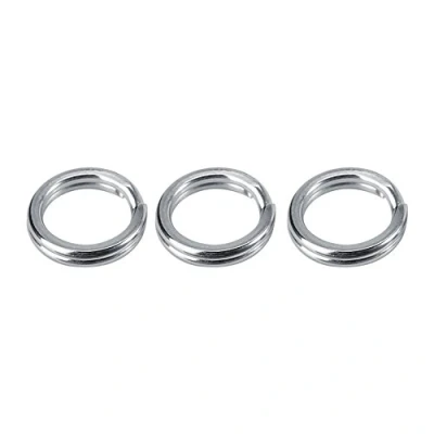 Imagen de 50 unidades/100 anillos divididos, acero inoxidable, cebo de pesca doble círculo (10# piezas)