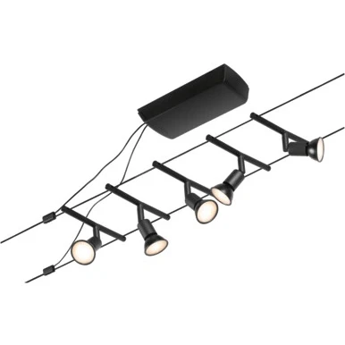 Imagen de Paulmann Wire Salt sobre cable 5 brazos 5m negro