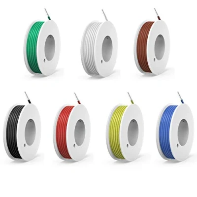 Imagen de 0.35mm² Cable eléctrico de PVC 22awg 7 colores Alambres eléctricos kit cobre estañado sólido sin oxígeno DIY