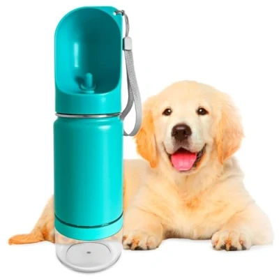 Imagen de Botella de Agua para Perros Portatil con Comedero, Bebedero Mascotas y Comedero 2 en 1