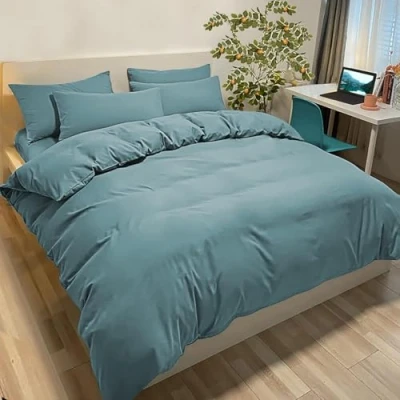 Imagen de Poligino Fundas Nórdicas Cama 90 Microfibra Juego de Funda Edredón 155x200 cm, 1 Almohada 50 x 80 cm Verde