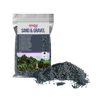 Imagen de Amtra Cuarzo Ceramizado Negro, Arena De Acuario Fino, Para Agua Dulce o Salada, Grano 2 3 mm, Cantidad 5 kg