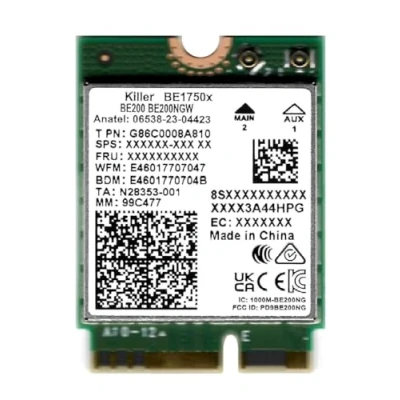 Imagen de Intel BE1750x Killer Series Upgraded BE200 WiFi 7 Card Gaming Adapter M.2 PCIe 5.8 Gbps 320MHz 4K QAM Supports Bluetooth 5.4 &amp; PC with Windows 10/11
