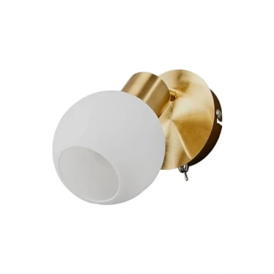 Imagen de Foco de pared Lindby Elaina, color latón, cristal, 14 cm altura, E14