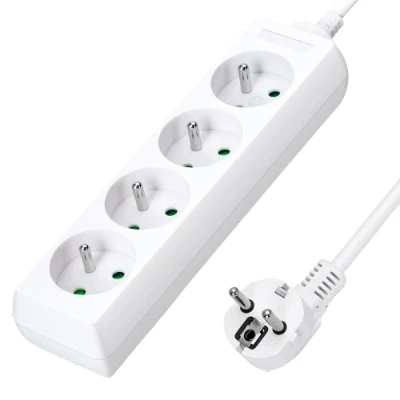 Imagen de Aigostar Regleta alargador de 4 enchufes 16A 2P + E con cable 1.5 metros e. Color Blanco