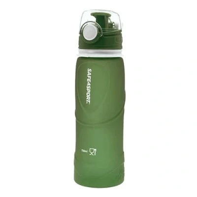 Imagen de SAFE4SPORT botella de agua green plegable silicona 750 ml enrollable grande